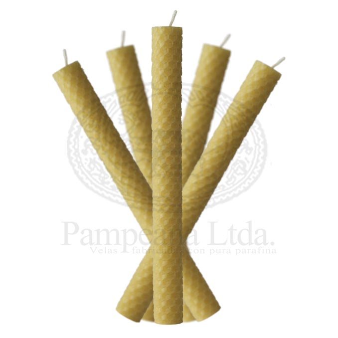 Vela cera miel natural mediana