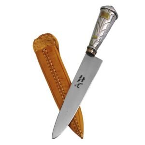 Faca empuñadura de oro y plata