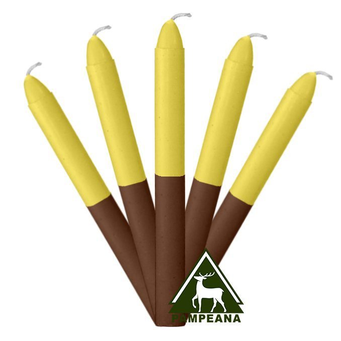 Vela N4 amarilla y marron