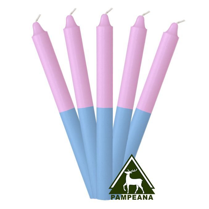 Vela super rosada y celeste