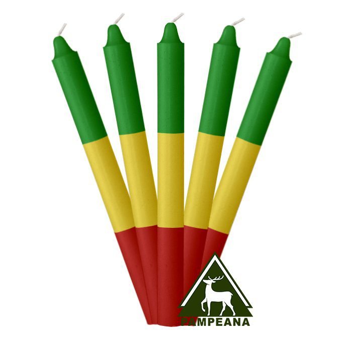 Vela super verde, amarillo y rojo
