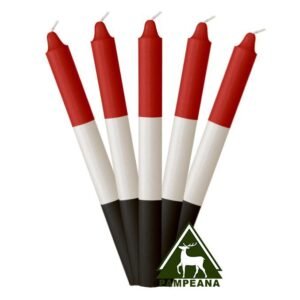 Vela super roja, blanca y negra