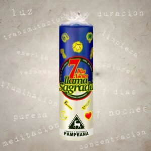 Velón 7 días azul y blanco