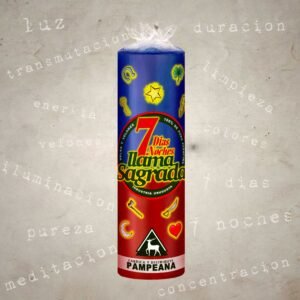 Velón 7 días azul y rojo