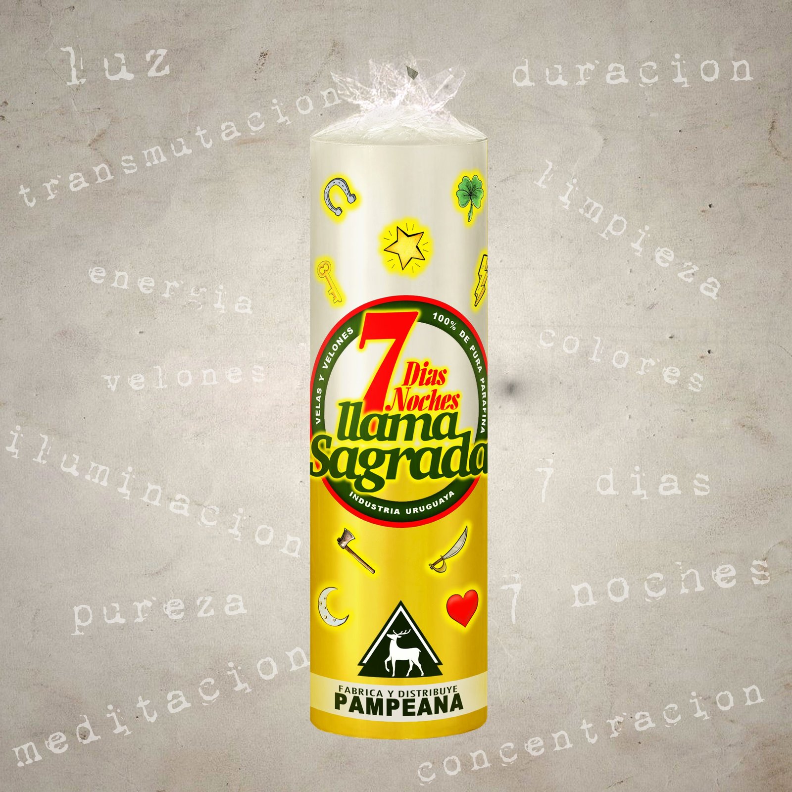 Velón 7 días blanco y amarillo