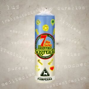 Velón 7 días celeste y blanco