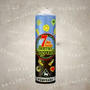 Velón 7 días celeste y negro