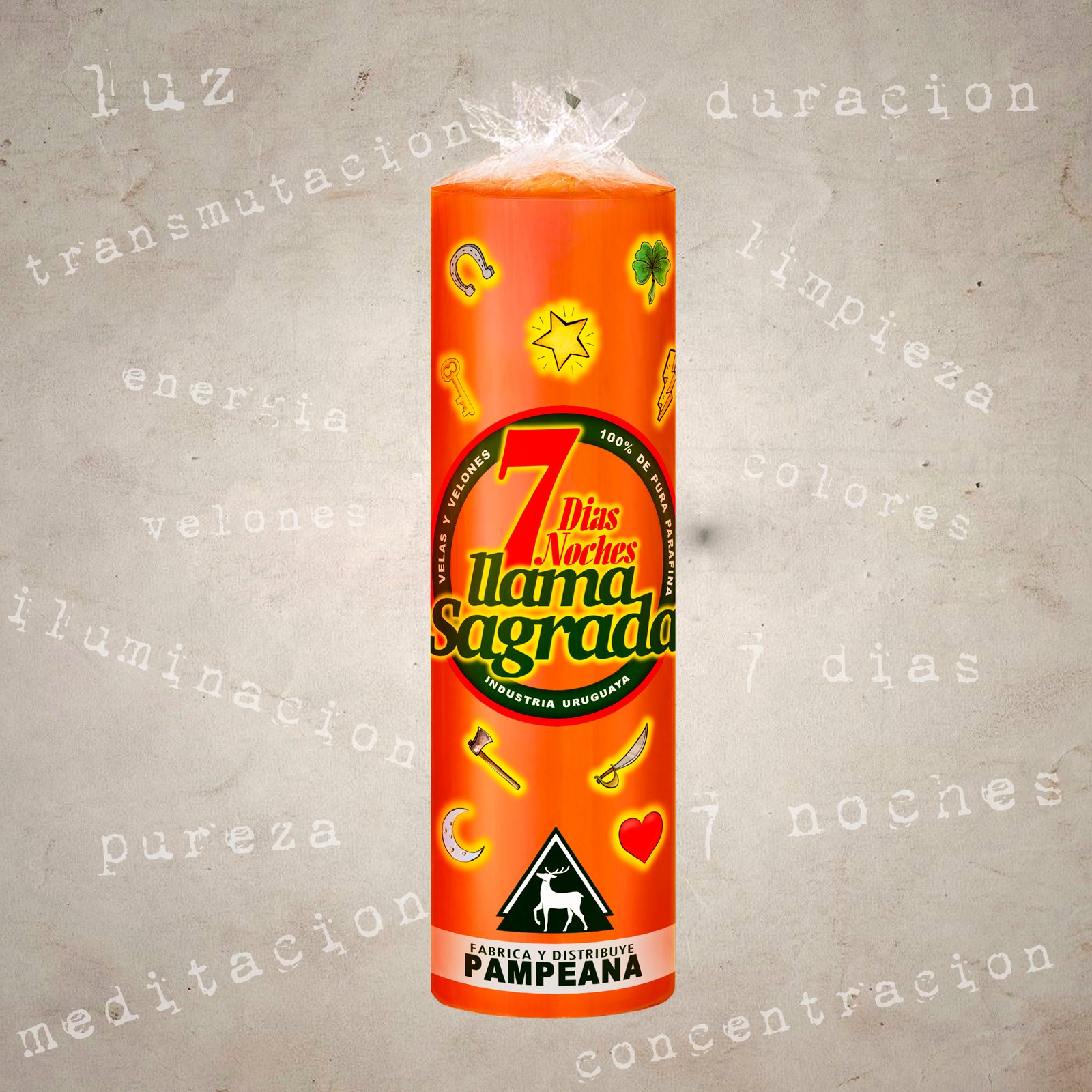 Velón 7 días naranja