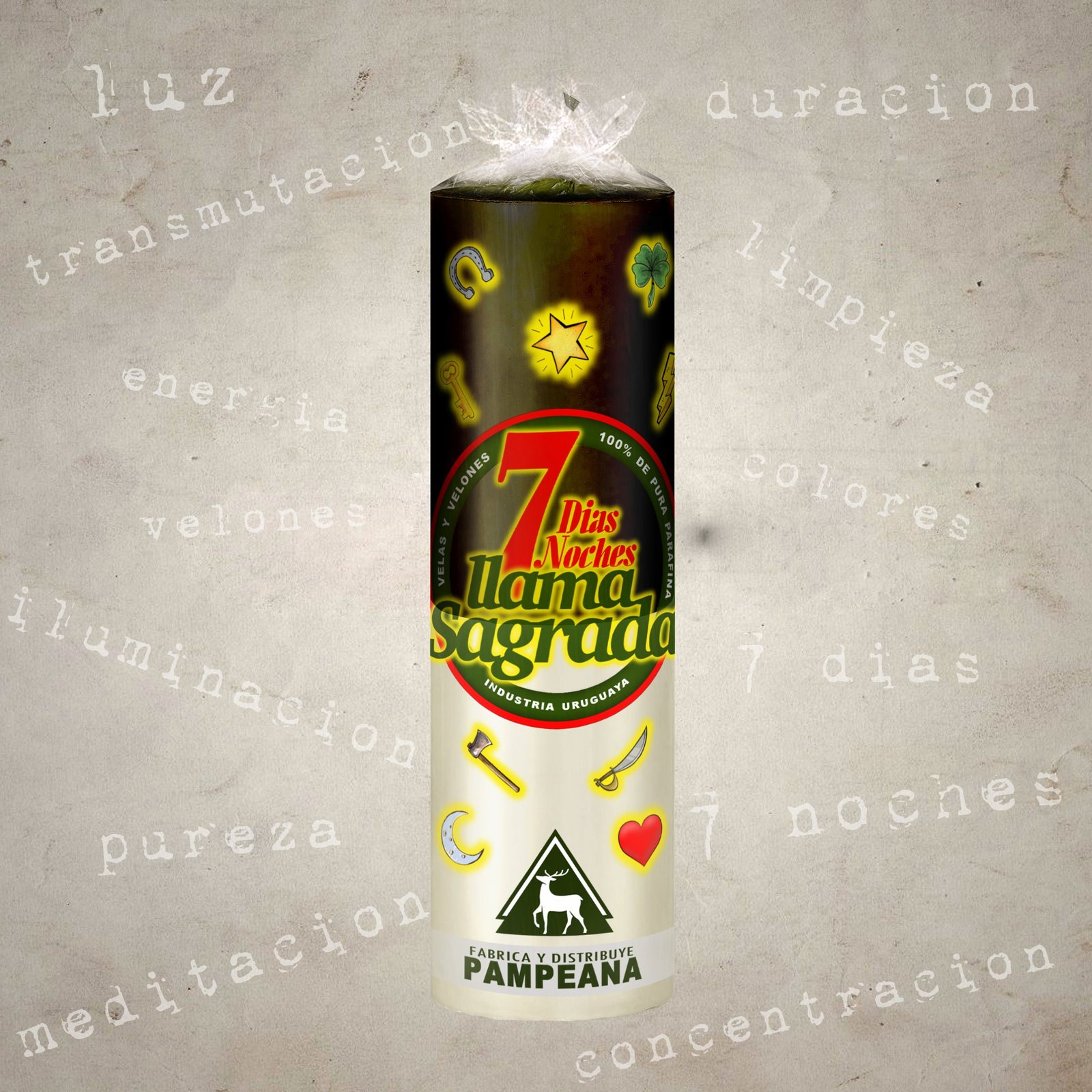 Velón 7 días negro y blanco