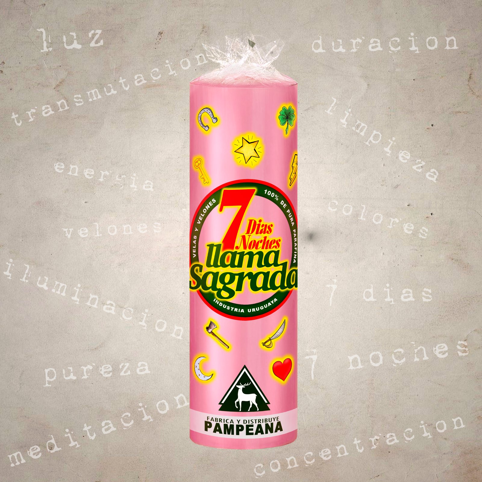 Velón 7 días rosado