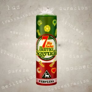 Velón 7 días verde, blanco y rojo