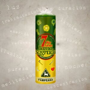 Velón 7 días verde y amarillo