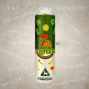 Velón 7 días verde y blanco