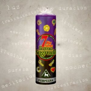 Velón 7 días violeta y negro