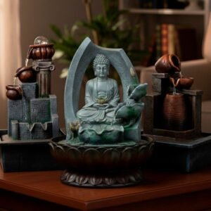 Fuente de agua Ganesha dorada