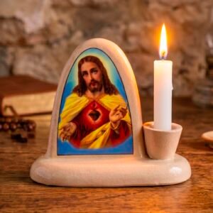 Candelabro Altar Corazón de Jesús
