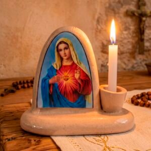 Candelabro Altar Corazón de María